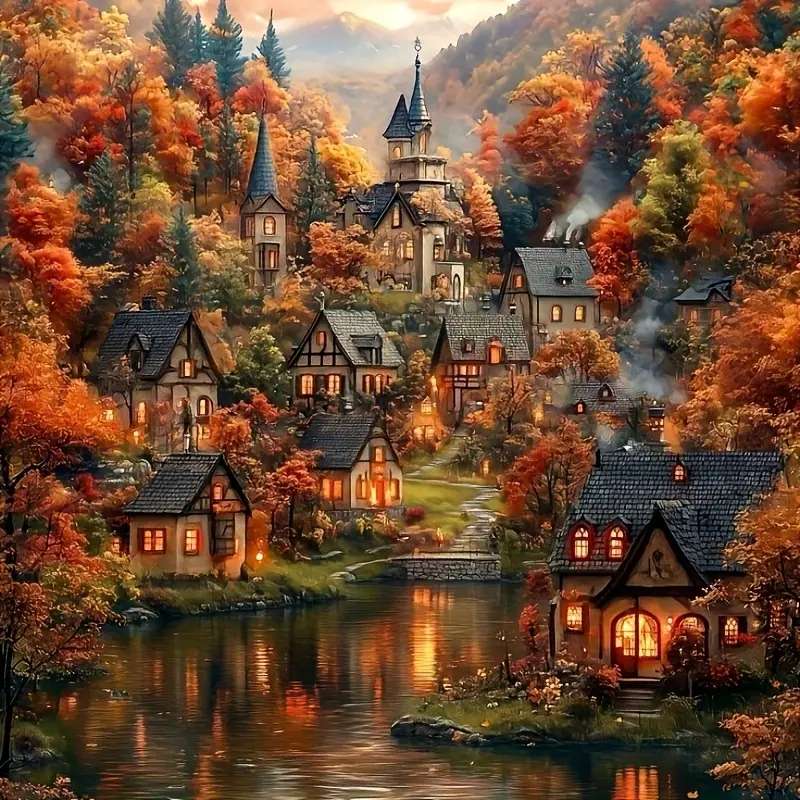 秋の葉の色の中で ジグソーパズルオンライン