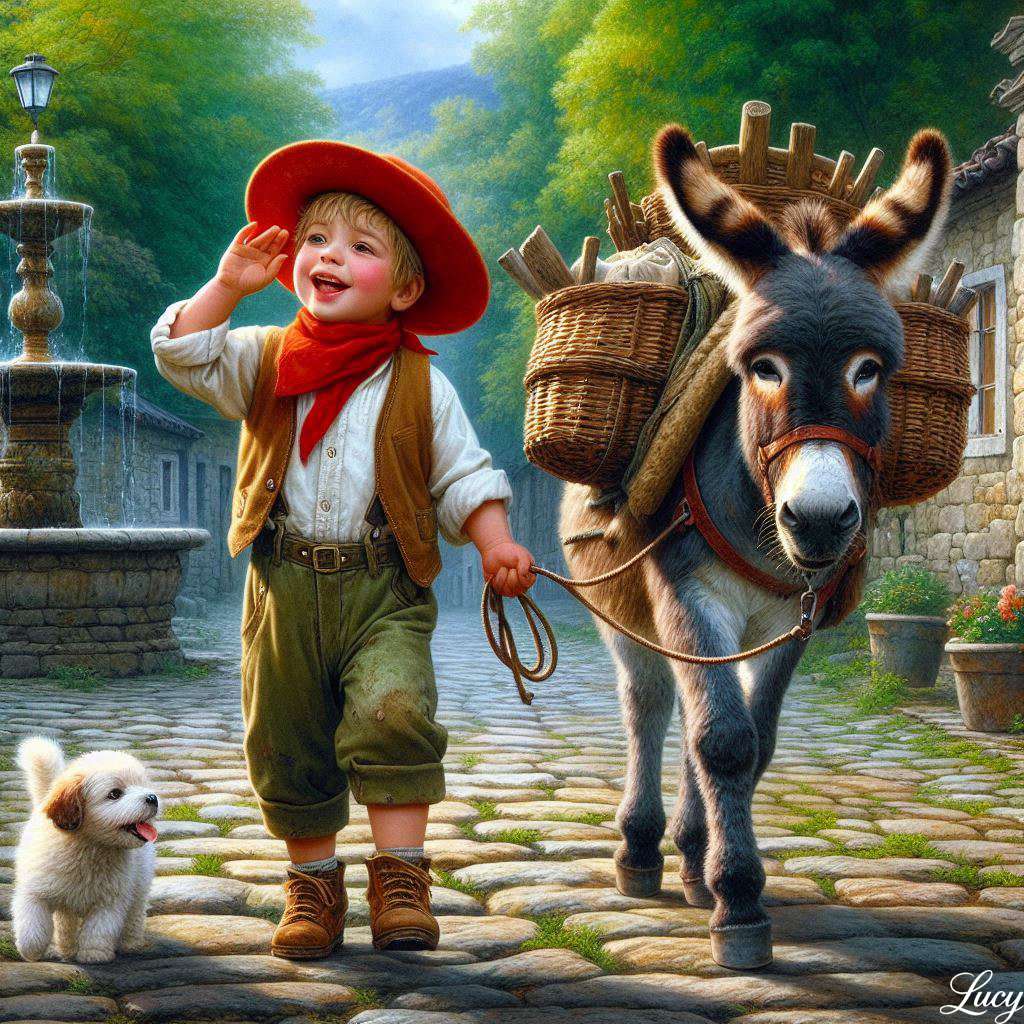 A young boy in worn clothes ジグソーパズルオンライン