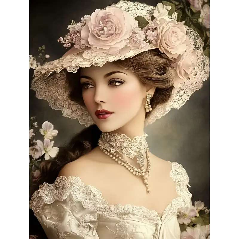 帽子をかぶったエレガントな女性 ジグソーパズルオンライン