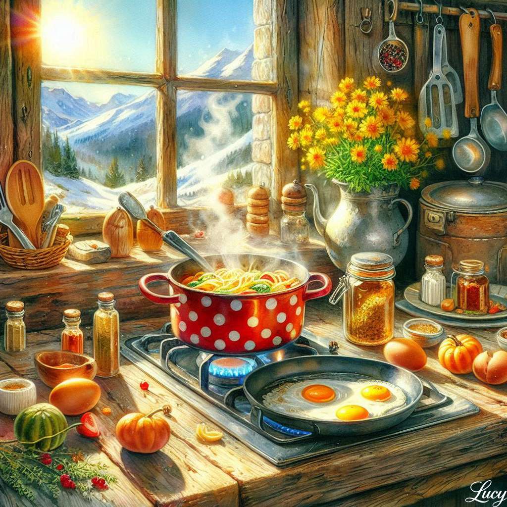 青空にそびえる雪を頂いた山々 ジグソーパズルオンライン