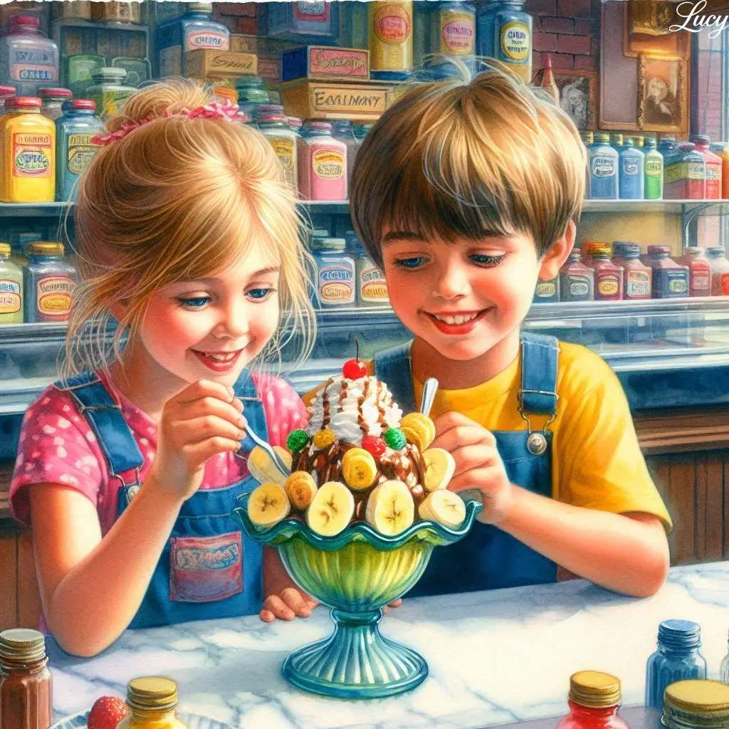 バナナスプリットを分け合う ジグソーパズルオンライン