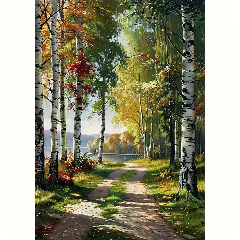 白樺の木の林道 オンラインパズル