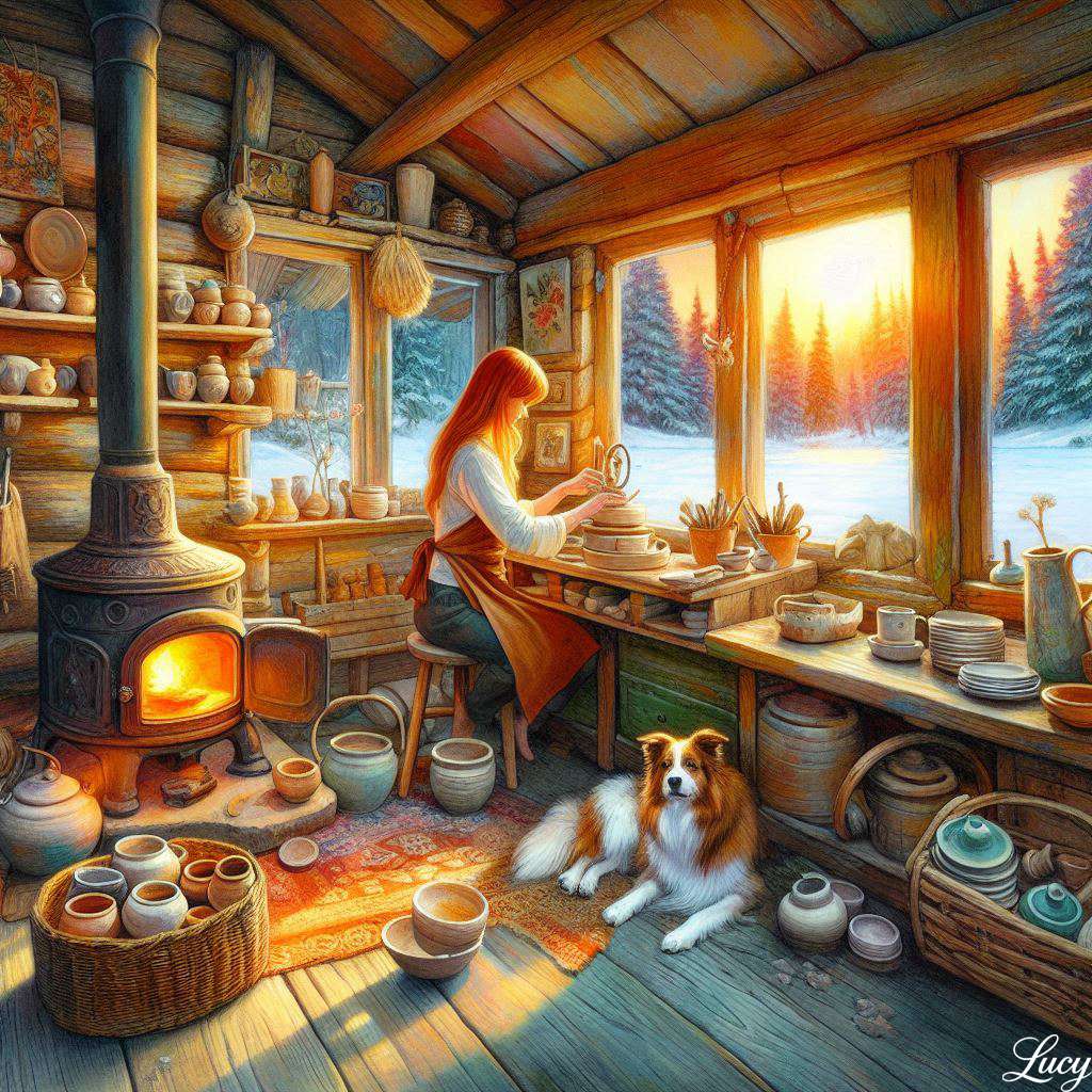 Kolorowe, przytulne studio garncarskie puzzle online