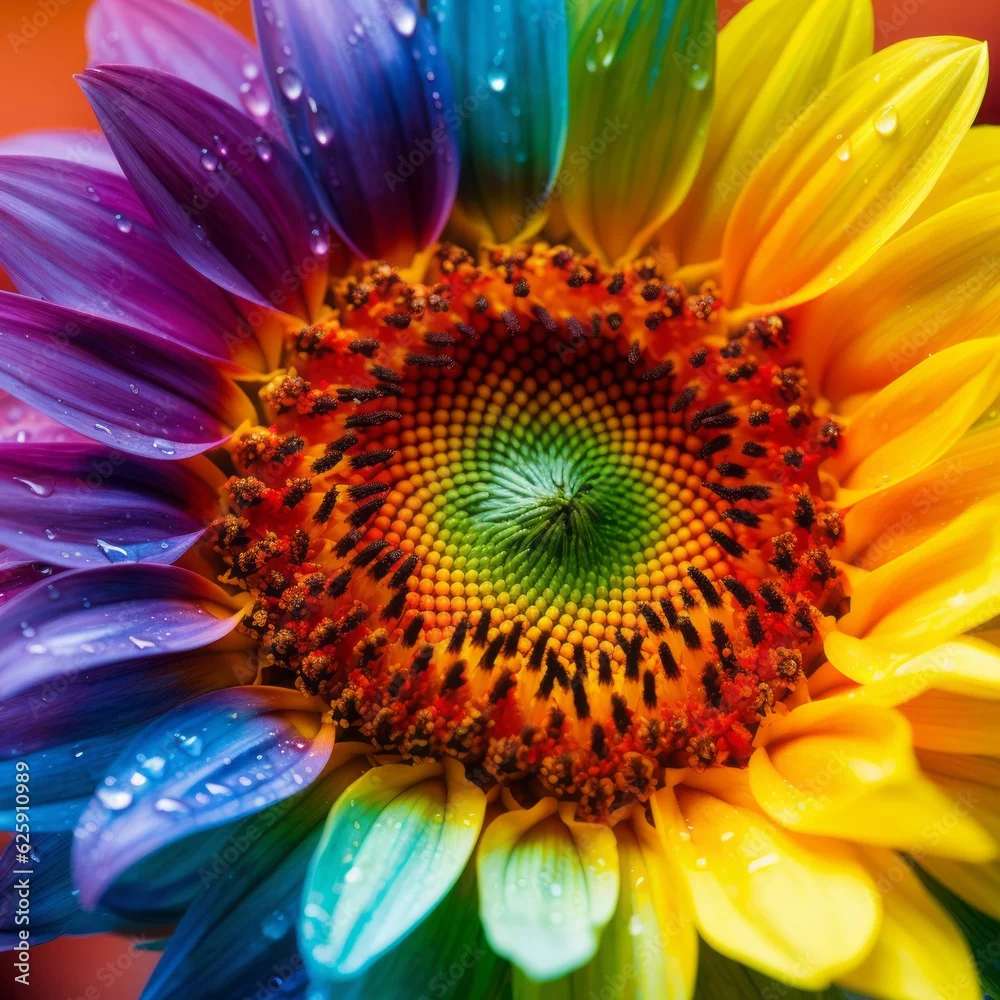 カラフルなひまわり ジグソーパズルオンライン