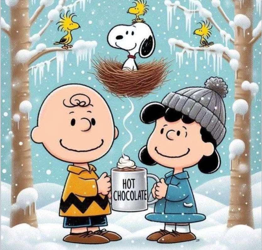 チャーリーとルーシーがホットチョコレートを分かち合う オンラインパズル