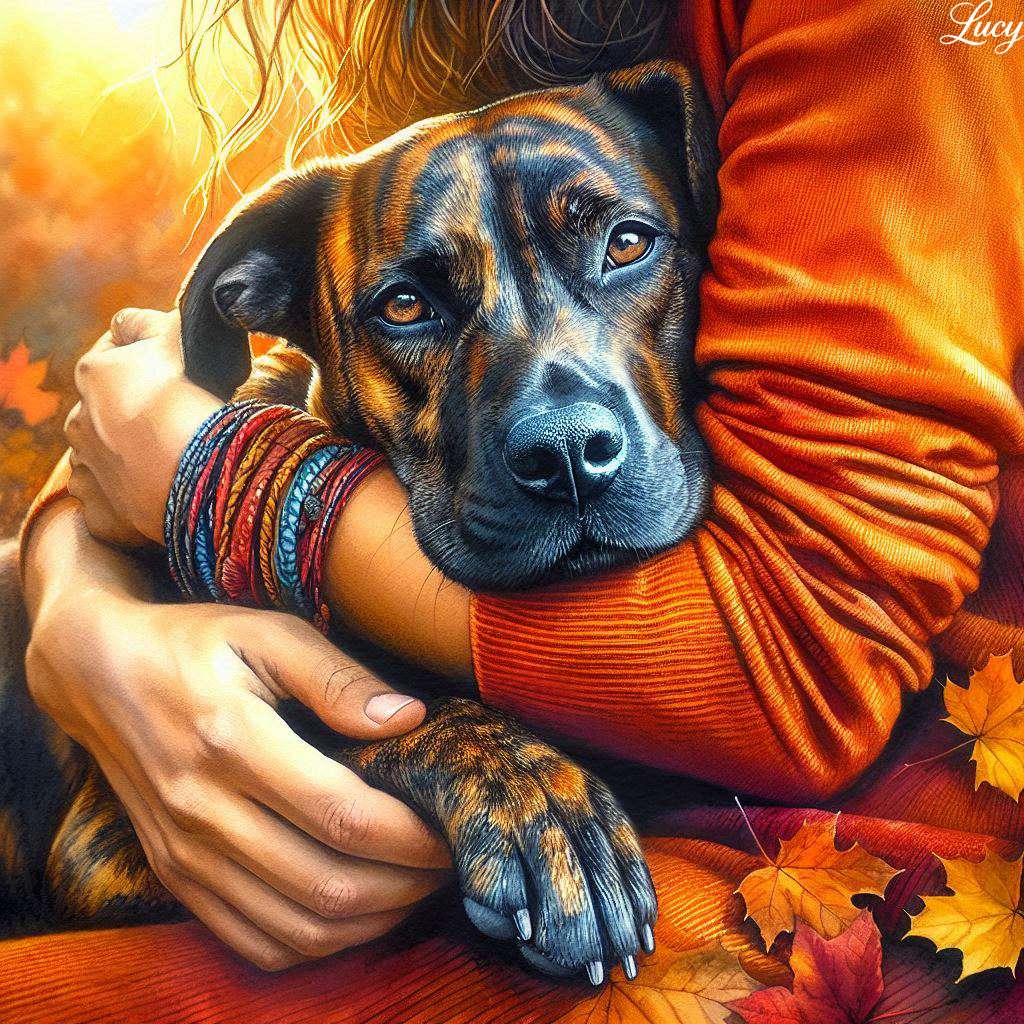 犬が人の腕に寄り添う オンラインパズル