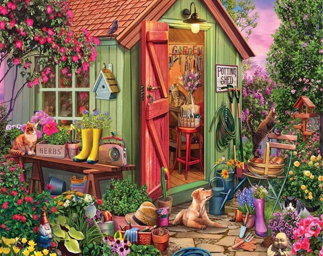 庭にある木造倉庫 ジグソーパズルオンライン