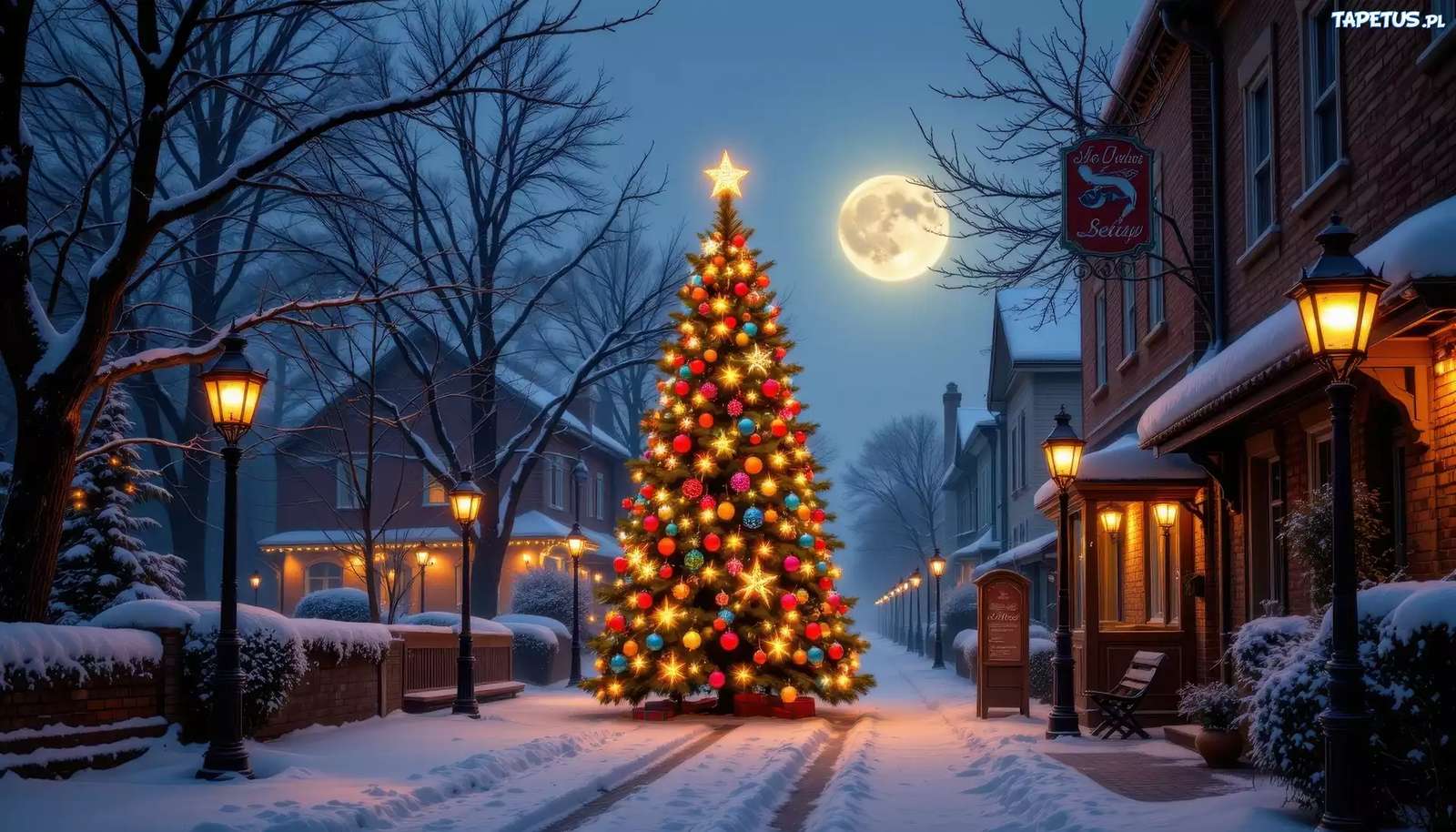 通りのクリスマスツリー ジグソーパズルオンライン