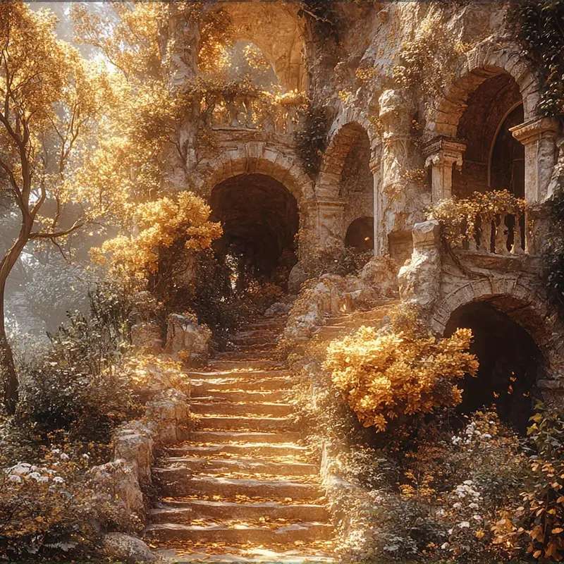 おとぎ話のお城への階段 ジグソーパズルオンライン