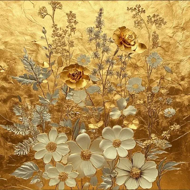 豊かに装飾された花飾り オンラインパズル