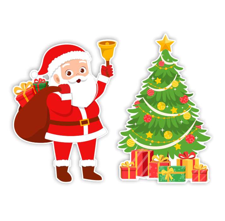 Mikulás és karácsonyfa rejtvény 1 online puzzle