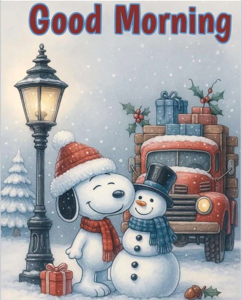 街灯の下のスヌーピーとフロスティ。 ジグソーパズルオンライン