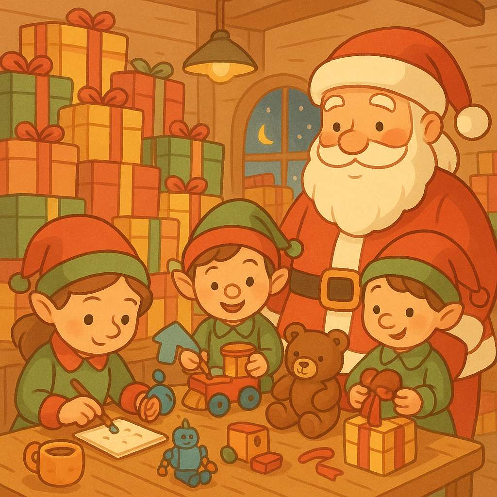 Elfek és ajándék online puzzle