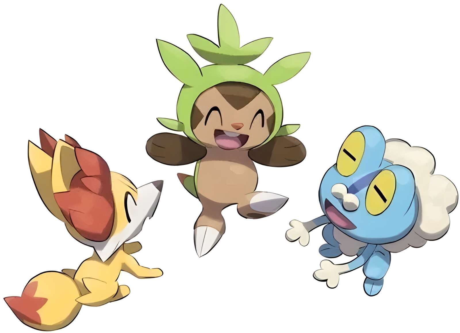 Fennekin, Chespin és Froakie. kirakós online