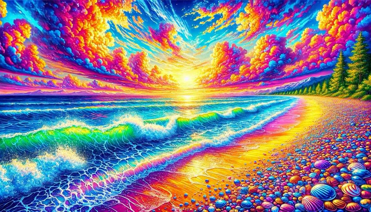 魔法のようなカラフルな夕日 ジグソーパズルオンライン