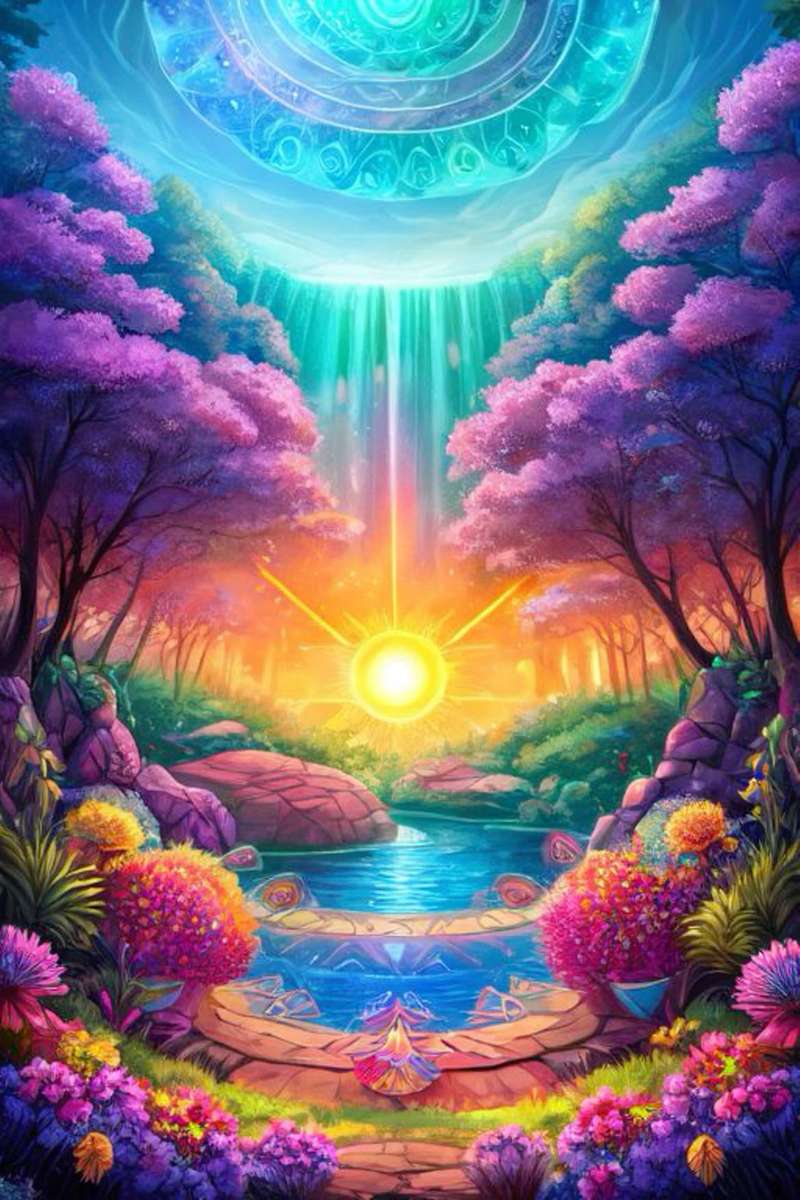 魔法のようなカラフルな夕日 オンラインパズル