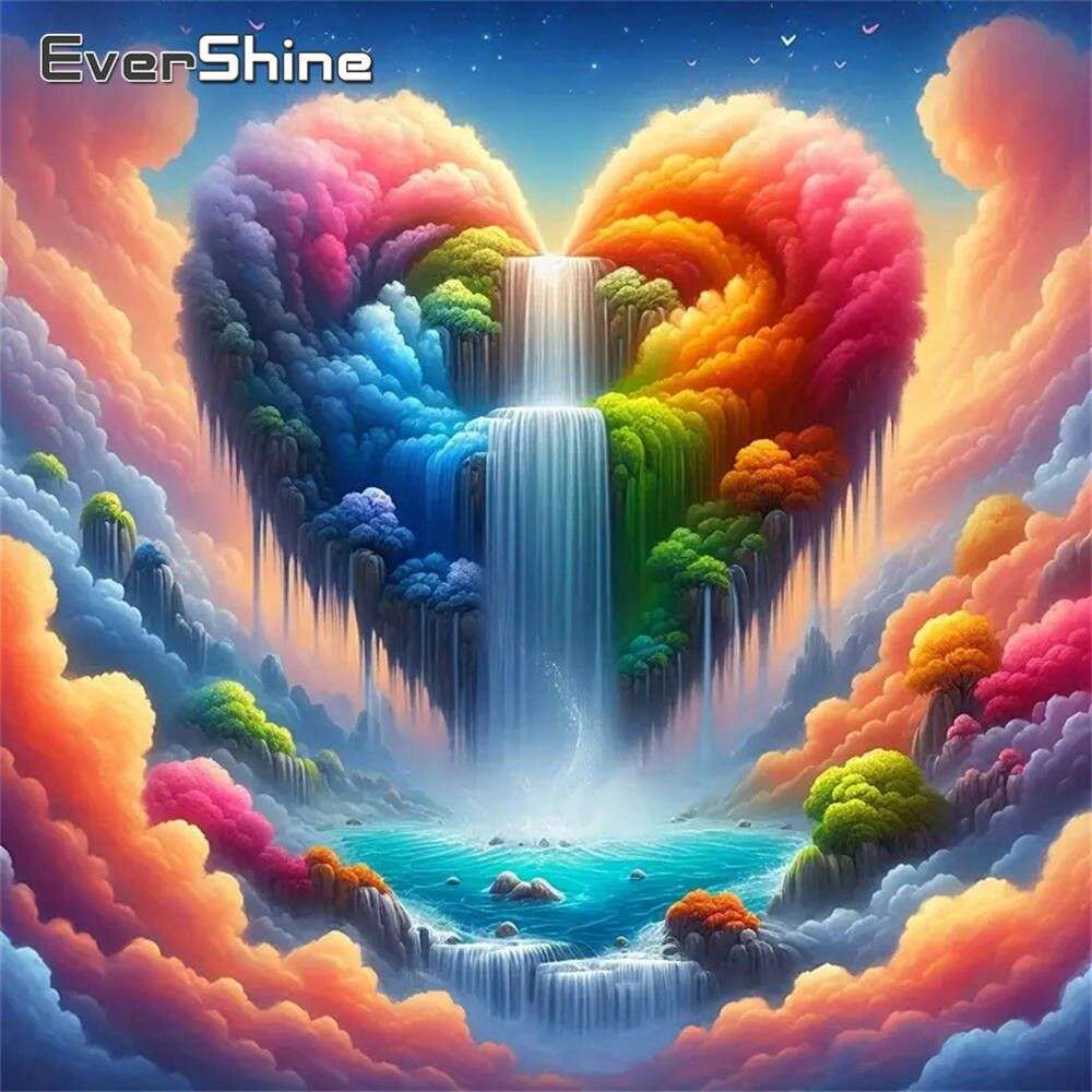 魔法のカラフルなレインボー ハート ジグソーパズルオンライン