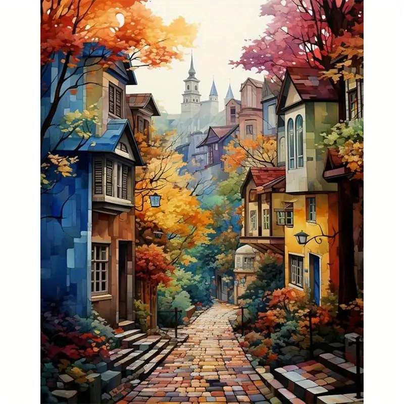 静かで緑豊かな路地 ジグソーパズルオンライン