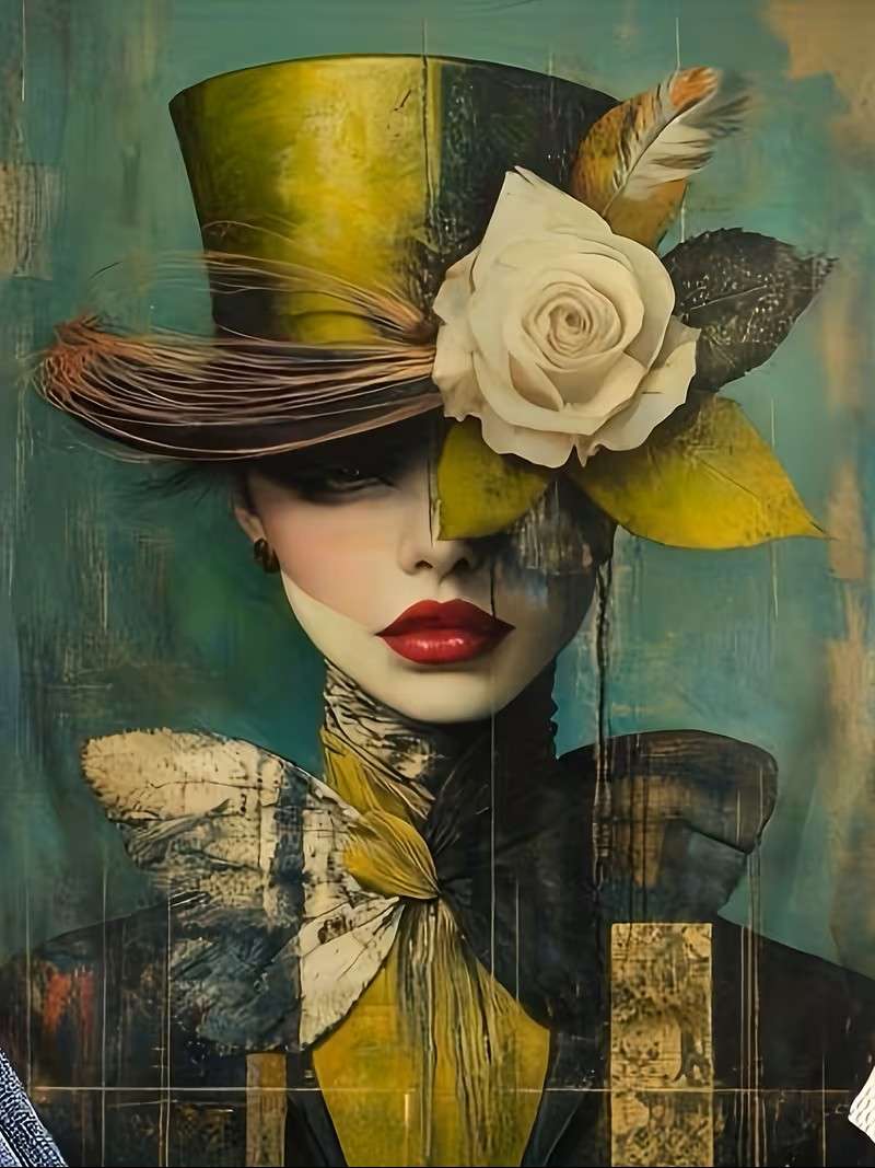 バラを持つ神秘的な女性 ジグソーパズルオンライン