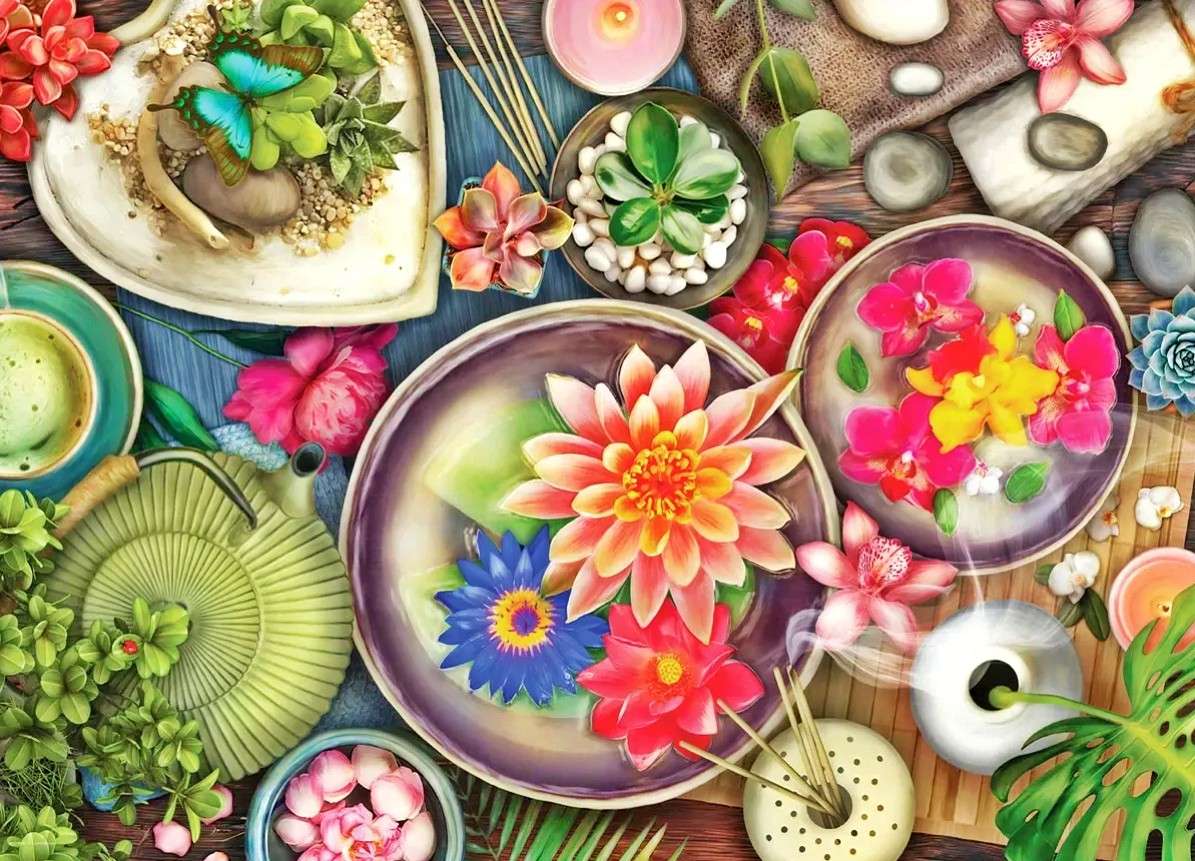 Relájese en el spa zen rompecabezas en línea