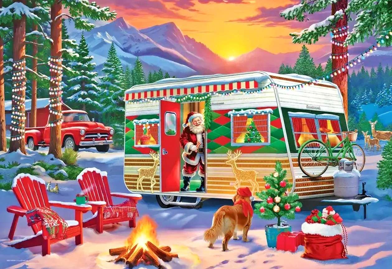 Tráiler de camping navideño rompecabezas en línea