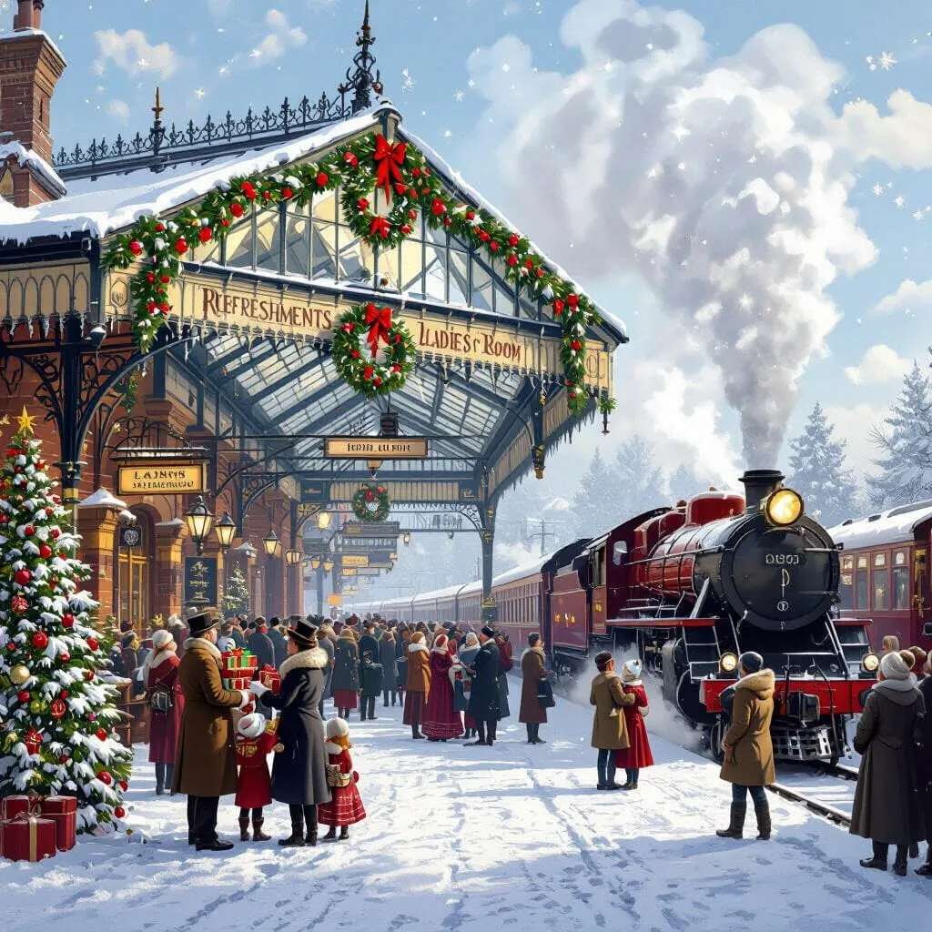 Vrolijk kerstfeest 🤶 🎄 🎅 (door 𝕄_AI) legpuzzel online