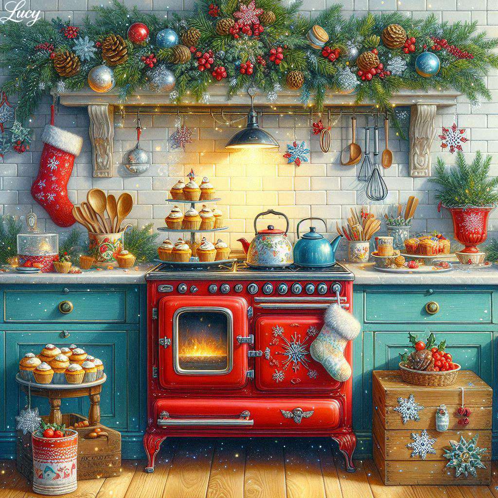 La cuisine brille d’une chaleur festive puzzle en ligne