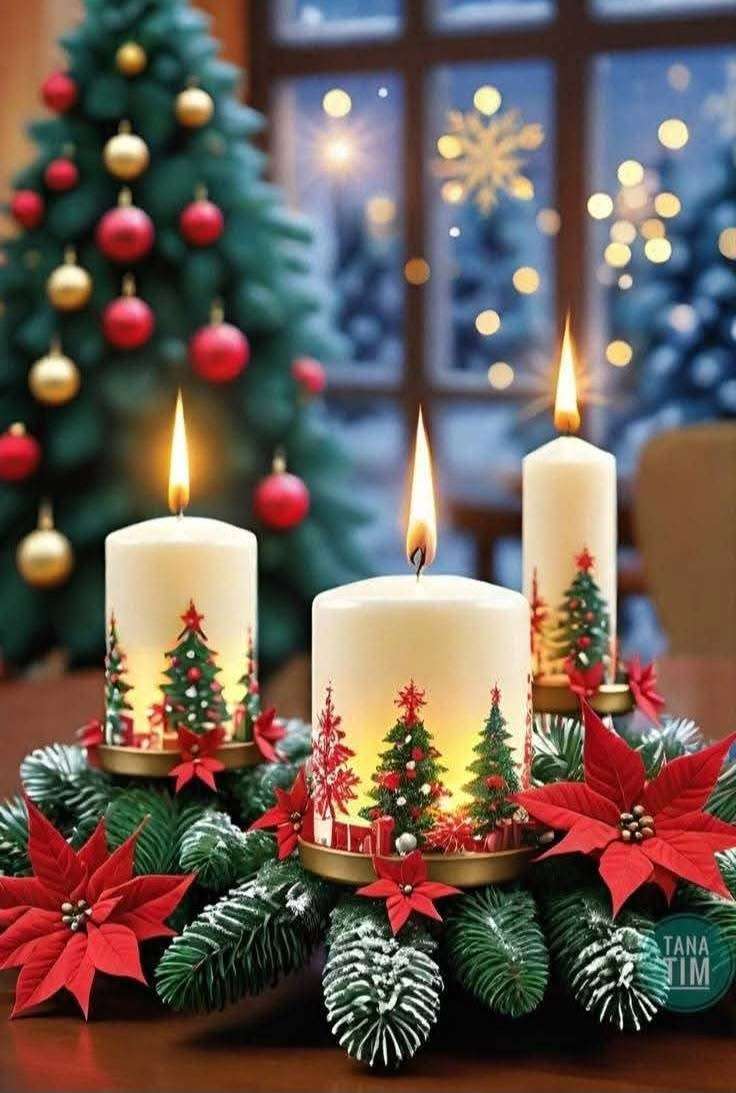 Kaarsen met Kerstmis legpuzzel online