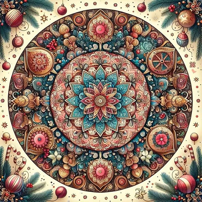 Kerstmandala online puzzel