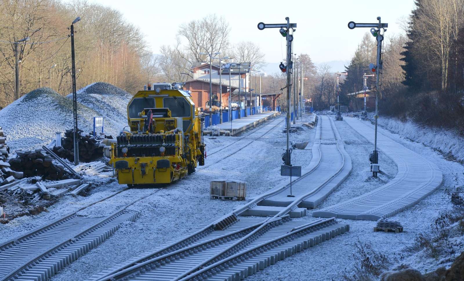 Winter op het Polanica Zdrój-station legpuzzel online