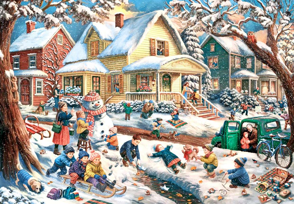 Playtime on Snowy Lane online puzzle