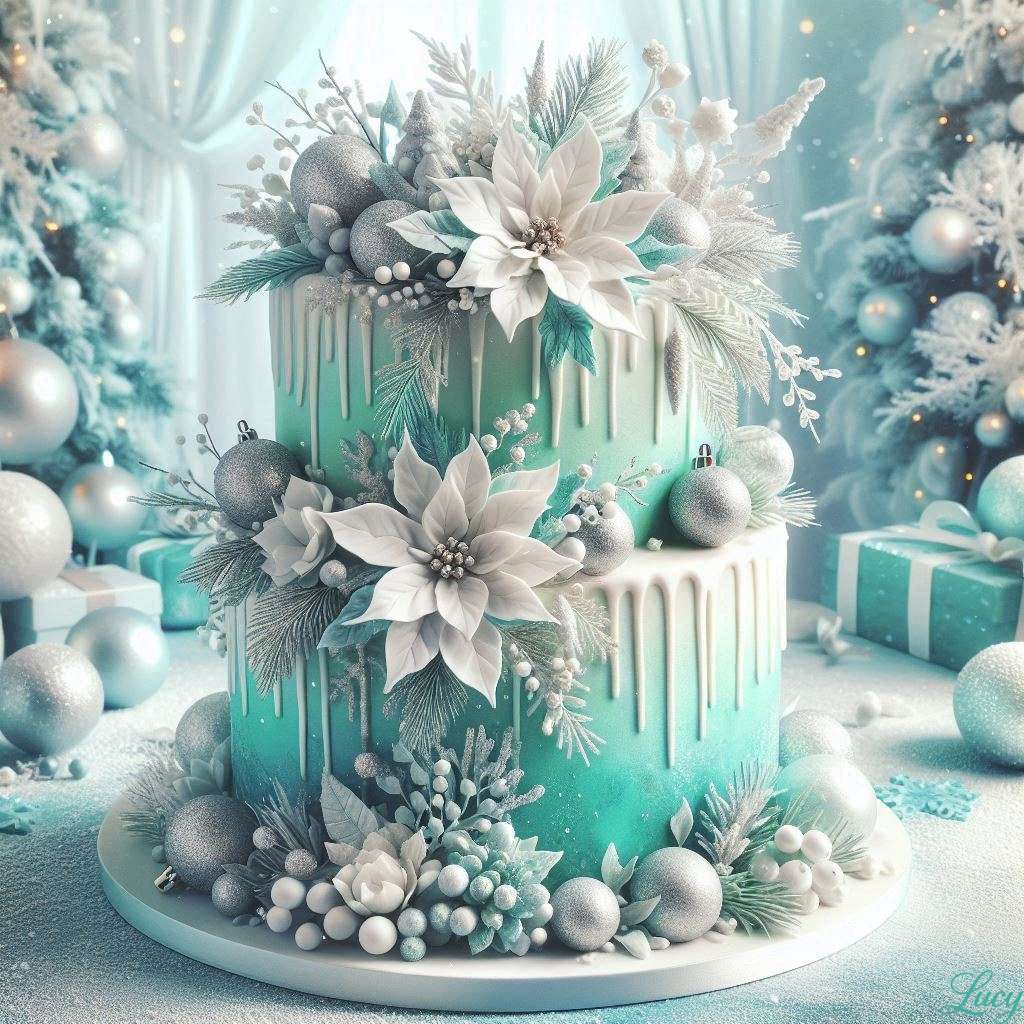 Tort pe două niveluri de sărbători de iarnă jigsaw puzzle online