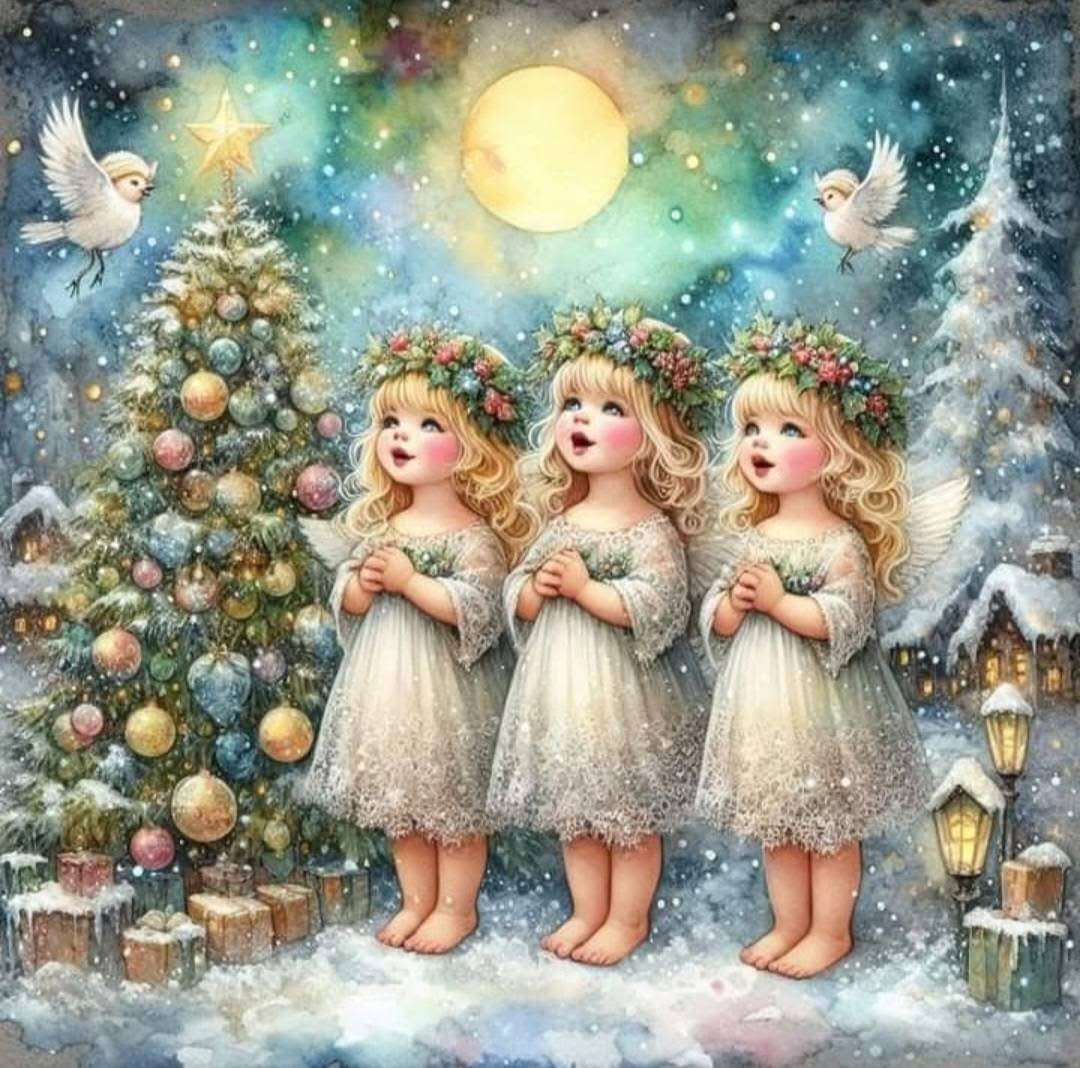 La corul de îngeri de Crăciun puzzle online