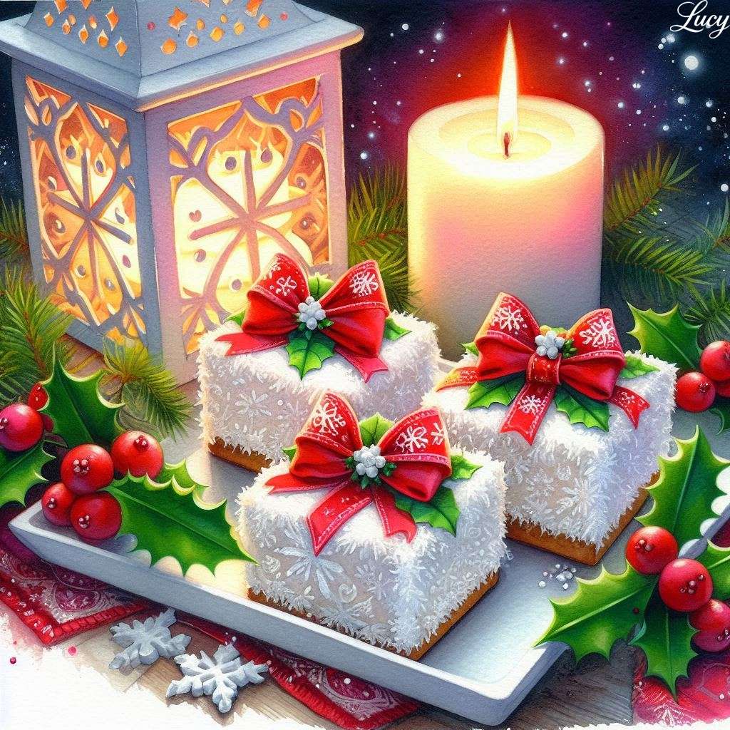 Prajituri acoperite cu nuca de cocos puzzle online