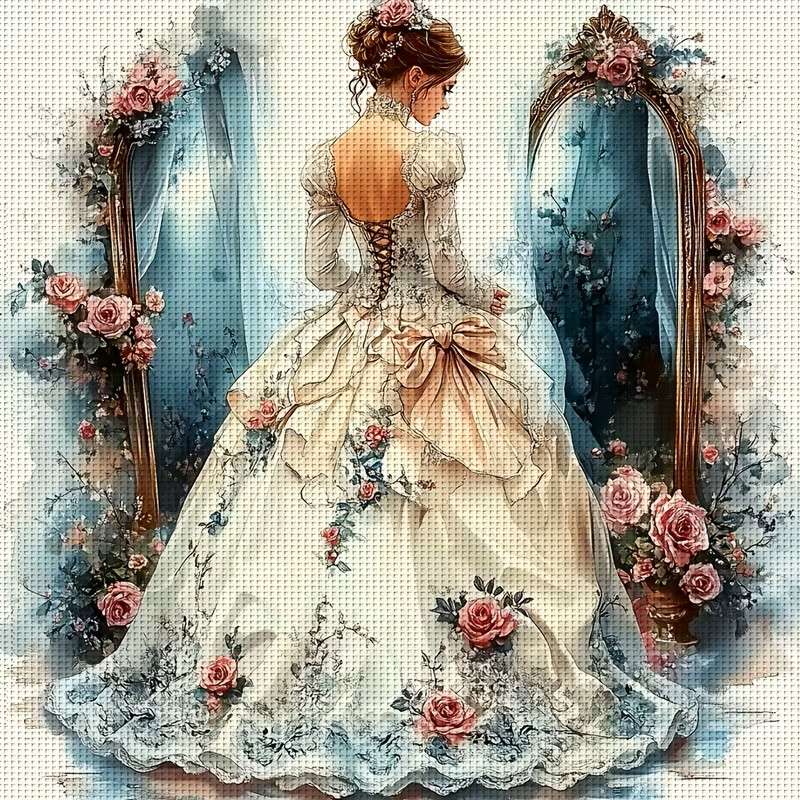 báli ruhás hölgy kirakós online