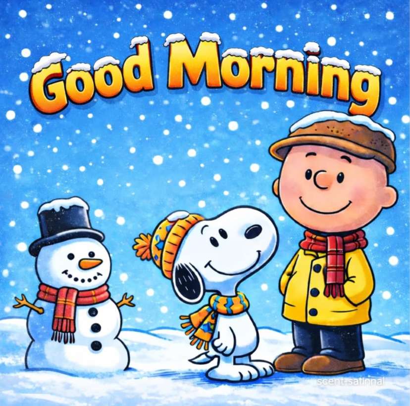 Чарли се възхищава на малкия Мразовит снежен човек на Снупи онлайн пъзел