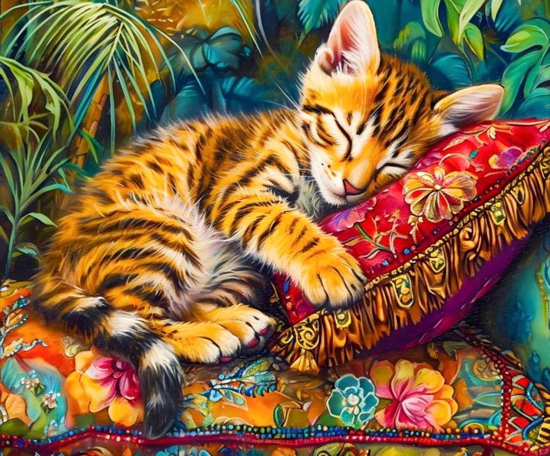 Schlafendes Kätzchen Puzzlespiel online