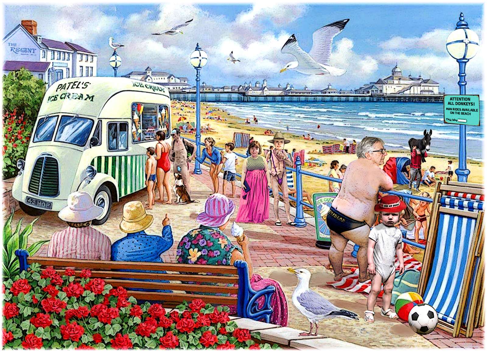 Het is januari en de Britten liggen al te zonnebaden. legpuzzel online