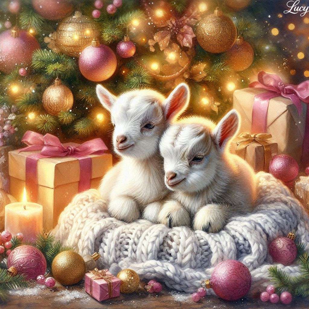 Na pletené dece sedí dvě kozy skládačky online