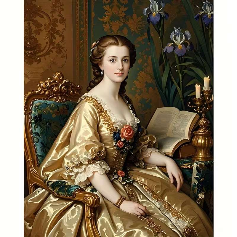 Dame dans une robe dorée puzzle en ligne