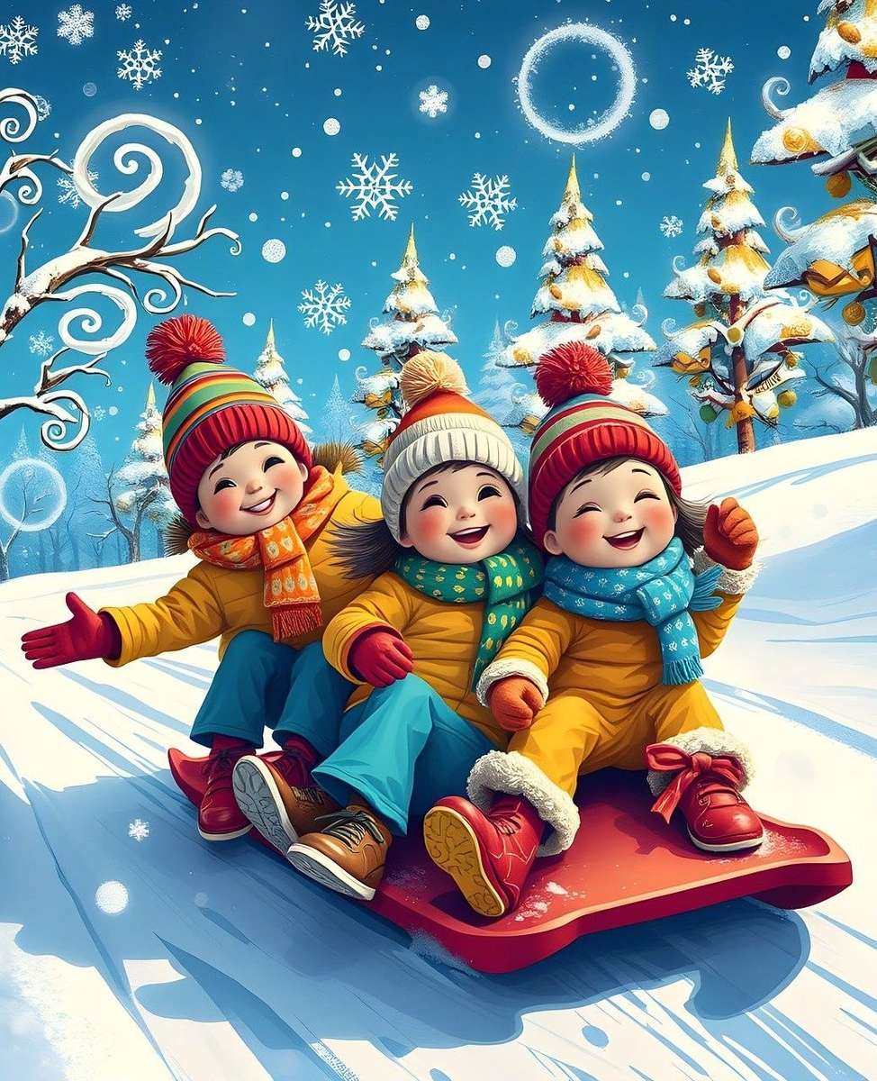 zimní procházka online puzzle