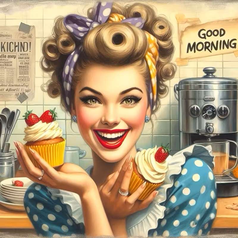 aardige dame met cupcakes legpuzzel online