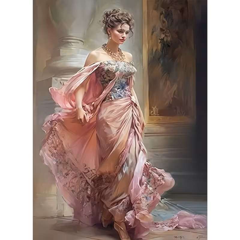 dame en robe fluide puzzle en ligne