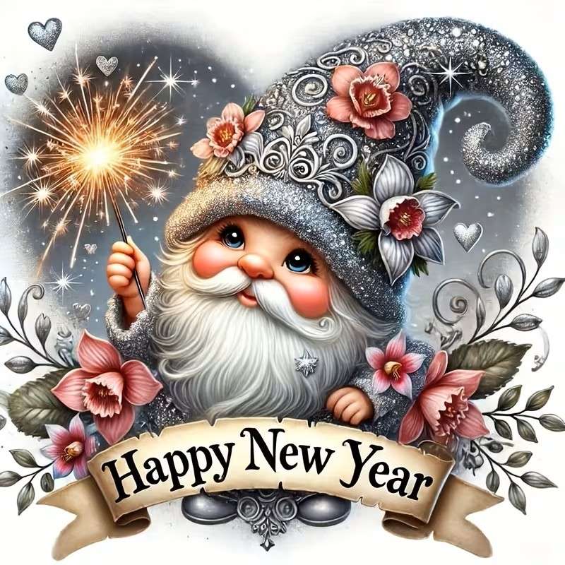 cu urări de un An Nou fericit puzzle online