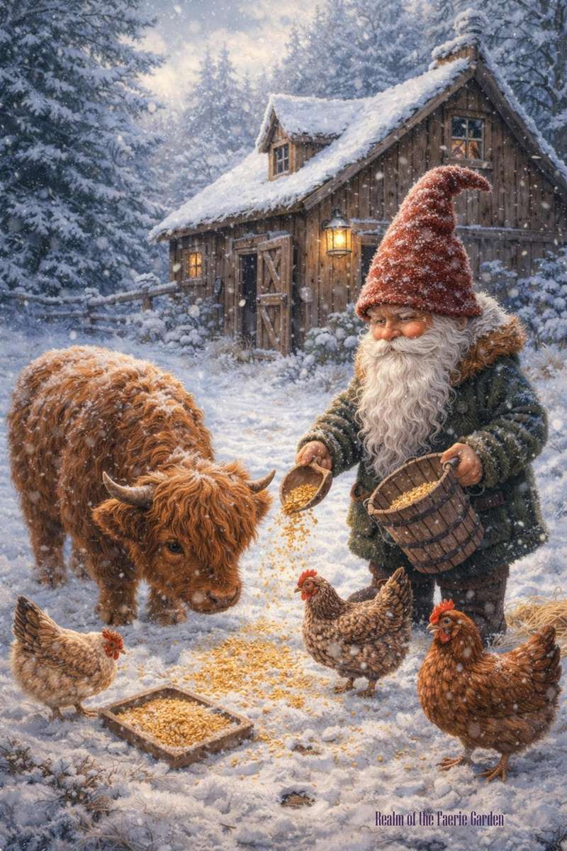 Zvířata jedí ve sněhu skládačky online