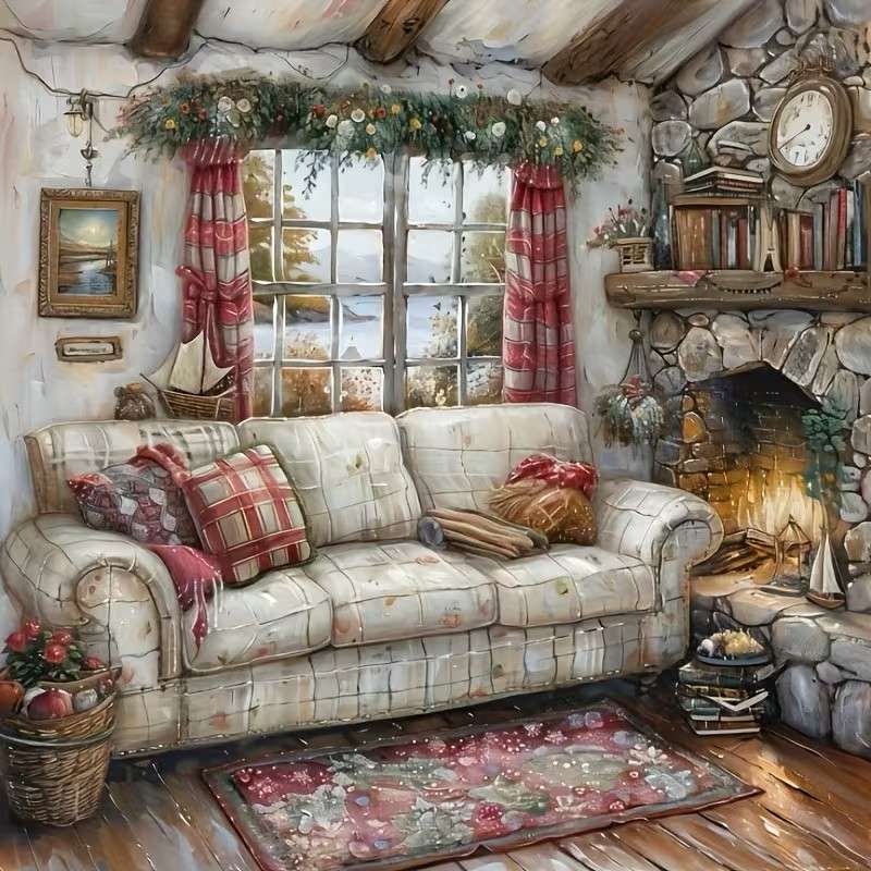 útulné místo u krbu online puzzle