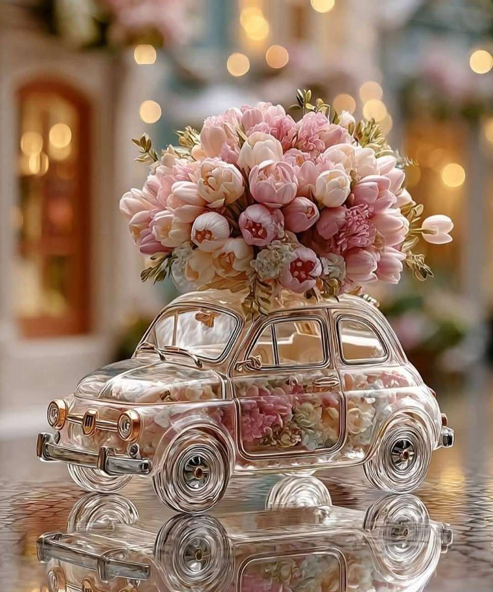 Розови цветя на Cinquecento онлайн пъзел