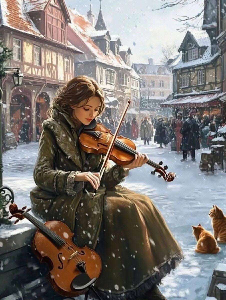 Violinist på gatan pussel på nätet