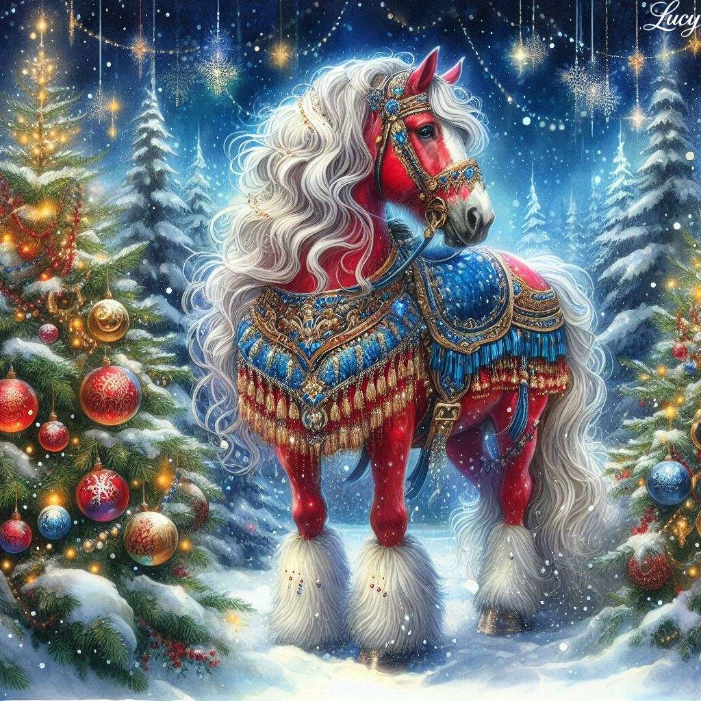 Majestátní červený kůň skládačky online