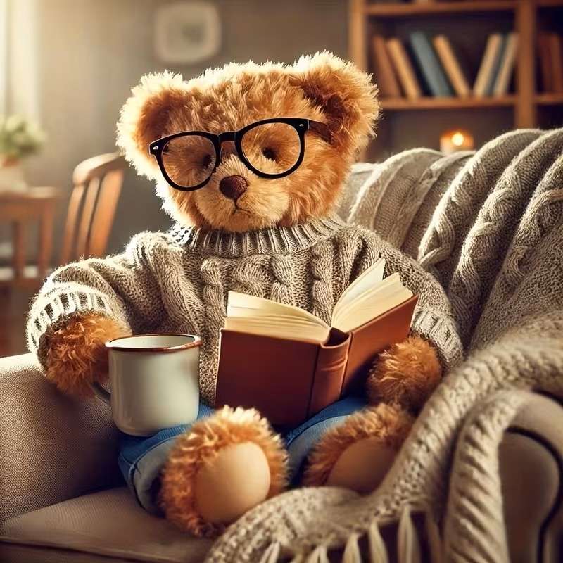 ursinho de pelúcia com um livro puzzle online